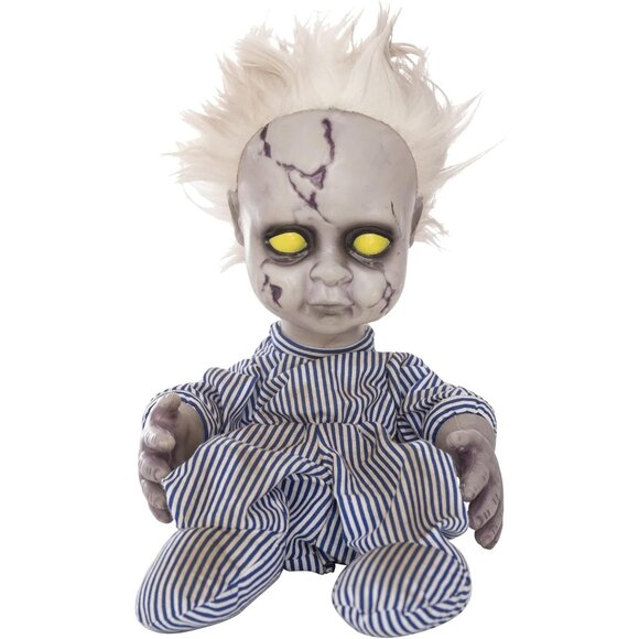 🆕11inch Halloween Creepy Doll Crying Baby Haunted House with Battery Operated - Picture 5 of 12